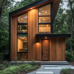 Steep Roof Serenity: A Wooden Wonder