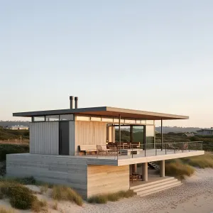 Dune-Perched Pavilion With Floating Eaves