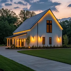 Stunning Barn House at Dusk
