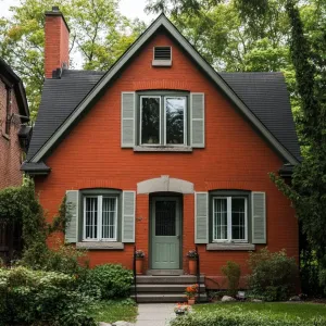 Bold Carrot Cottage with Contrasting Shutters