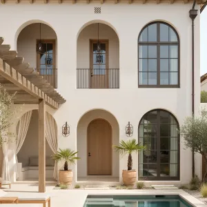 Sunlit Loggia With Poolside Arches