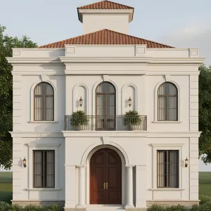 Mediterranean Cupola Courtyard Villa