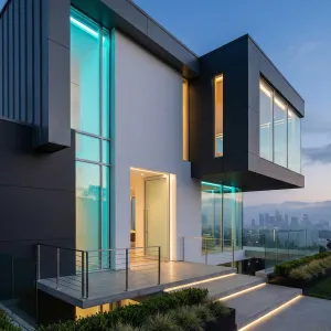 Neon Horizon Cantilever Home