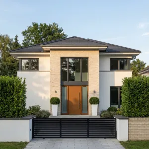 Courtyard Chic With Framed Entry Gate