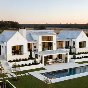 Glistening Ranch Revival: A Symphony in White