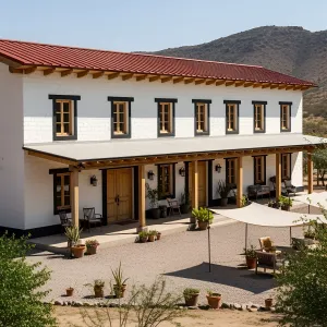 Red Roof Refuge: Sunlit Serenity