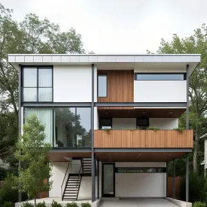 Timber-Banded Steel Stilt House