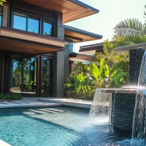 Pool With Waterfall Feature