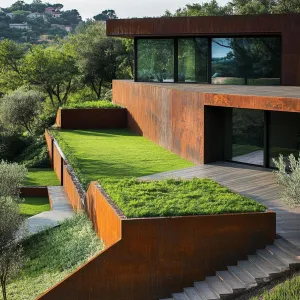 Rusty Plateau Over Verdant Slopes
