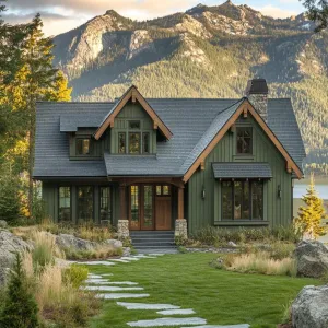 Sage Green With Dark Wood Accents