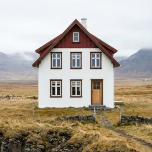 White Bluff House With Russet Roof