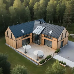 Larch Gable Courtyard With Solar Spine