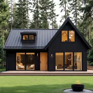 Midnight Charcoal Chalet: Scandinavian Delight