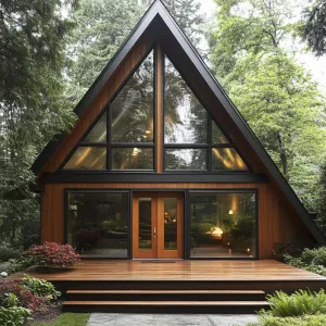 Triangular Timber Haven: A Cozy Pinnacle