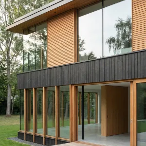 Timber Strip Glass Garden Pavilion