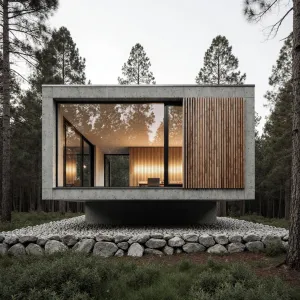 Concrete Cube Among the Pines