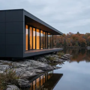 Lakeside Gliding Glass Cabin Haven