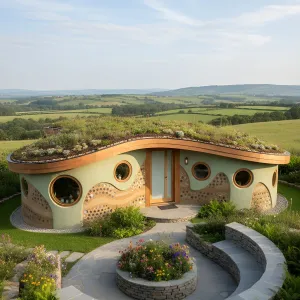 A Whimsical Wonderland: Curvy Cottages and Blossoming Buds