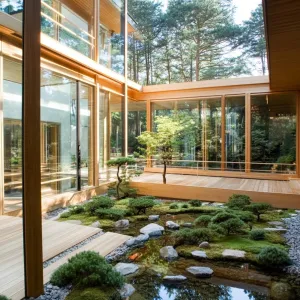 Zen Garden With Koi Pond