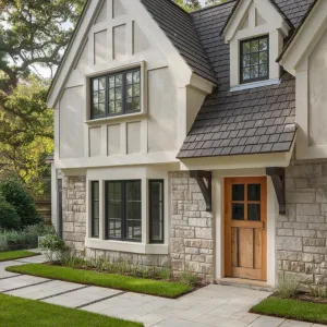 Timber-Laced Refuge in Stone