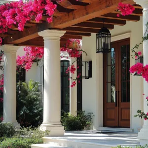 Mediterranean-style Pergola Over Outdoor Patio