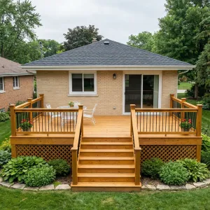 Warm Welcome Deck With Garden Steps
