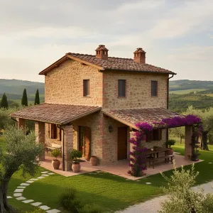 Bougainvillea-Kissed Portico Stone Cottage