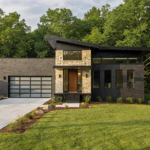 Stone Entry Modern Ranch Retreat