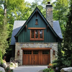 Preview of Quaint Stone Residence Wrapped in Woodsy Charm
