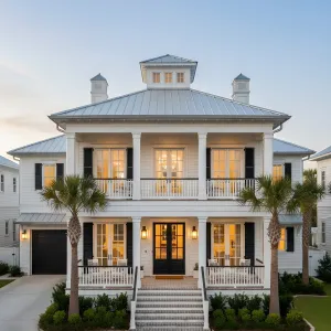 Lowcountry Villa With Lanterned Veranda