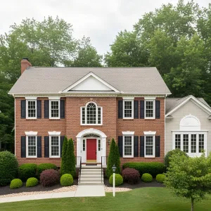 Red-Brick Colonial with Fanlight Flair