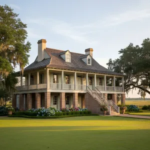 Veranda-Rimmed Marshland Creole Residence