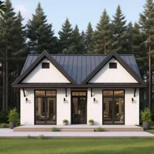 Chic Little Barn with Black Trim Flair