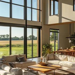 Double-height Living Room With Floor-to-ceiling Windows
