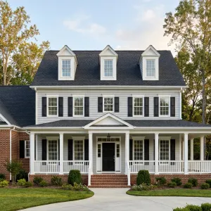 Slate Roof Colonial With Gentle Symmetry