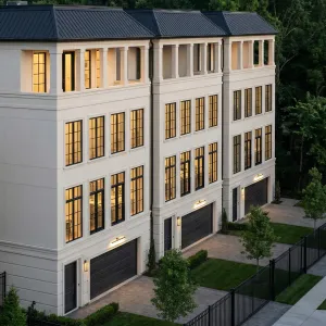 Tall Courtyard-View Terrace Townhouse Row