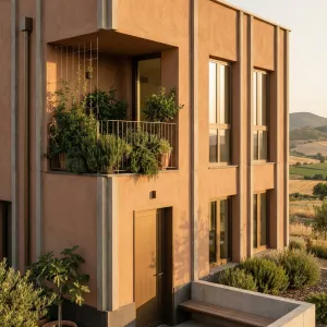 Sunbaked Terrace Cube With Herbal Balcony
