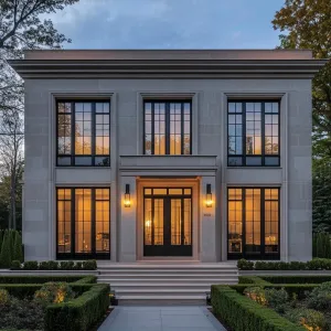 Opulent Neo-Classical Residence at Dusk