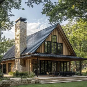 Woodland Retreat with Stone Chimney