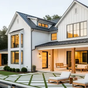 Crisp Serenity: A Contemporary Countryside Canvas