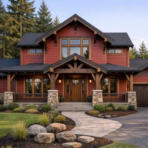 Forest Lodge In Warm Redwood Tones