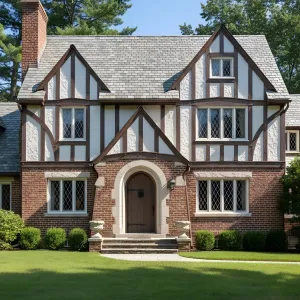Gabled Tudor With Brick Base