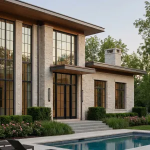 Refined Poolside Villa With Lofty Glass