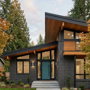Cedar-Lined Charcoal Home With Teal Heart