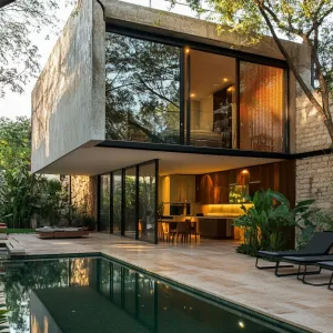 Compact Lap Pool Along the House