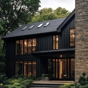 Stylish Black House Amidst Greenery