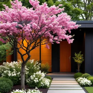 Preview of Springtime Serenity: A House Amidst Pink Blossoms