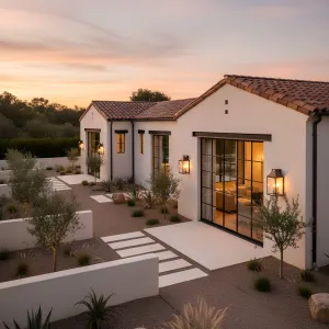 Sunset Stucco Grove Cottage