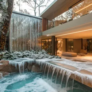 Frosted Villa With Indoor Waterfalls