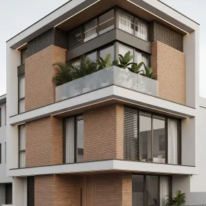 Warm Brick Terraces With Glass Gardens